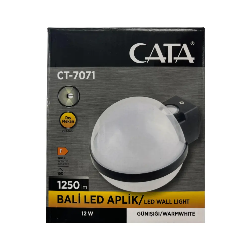 Cata 12W Bali Bahçe Led Aplik Günışığı (3200K) CT-7071