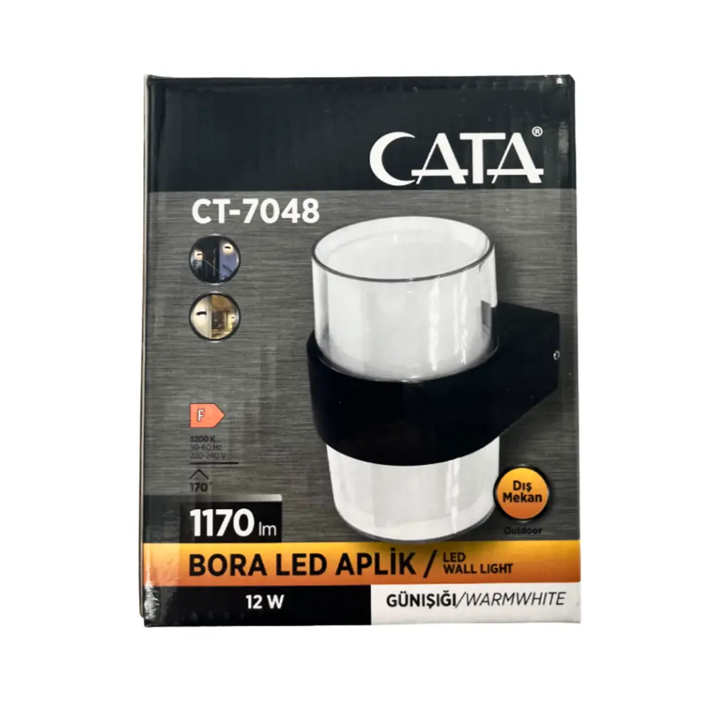 Cata 12W Bora Bahçe Led Aplik Günışığı (3200K) CT-7048