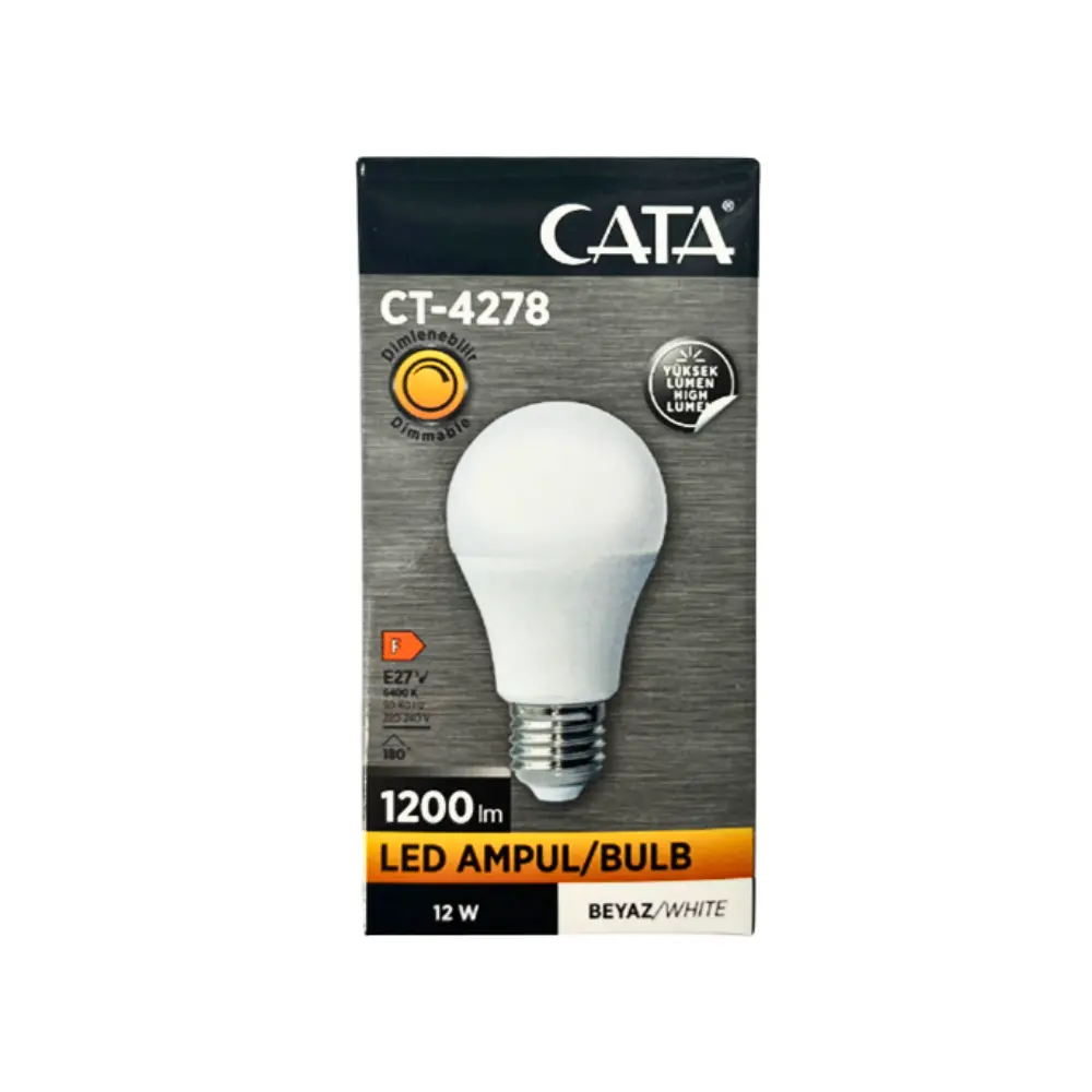 Cata 12W Dimlenebilir Led Ampul E-27 Duy 6500K (Beyaz) CT-4278