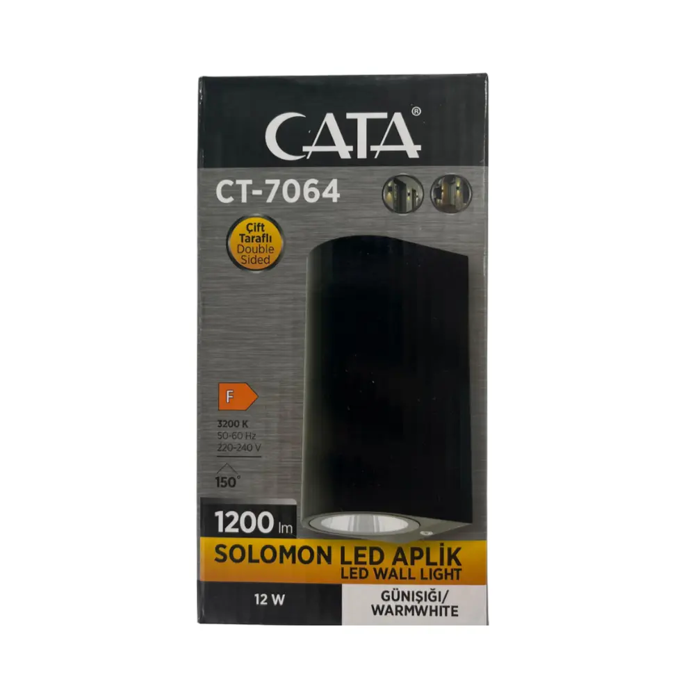 Cata 12W Solomon Bahçe Led Aplik Günışığı (3200K) CT-7064