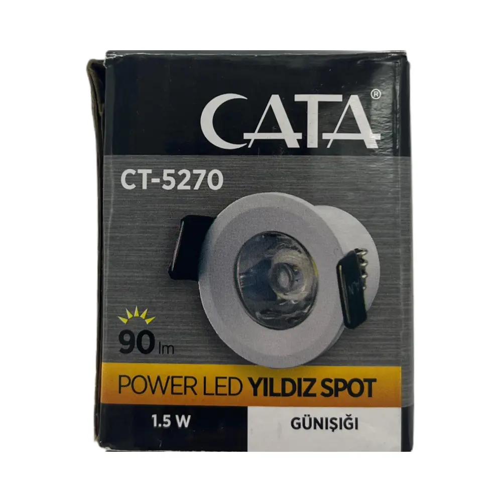 Cata 1,5W Beyaz Kasa Yıldız Led Spot 3000K (Günışığı) CT-5270G