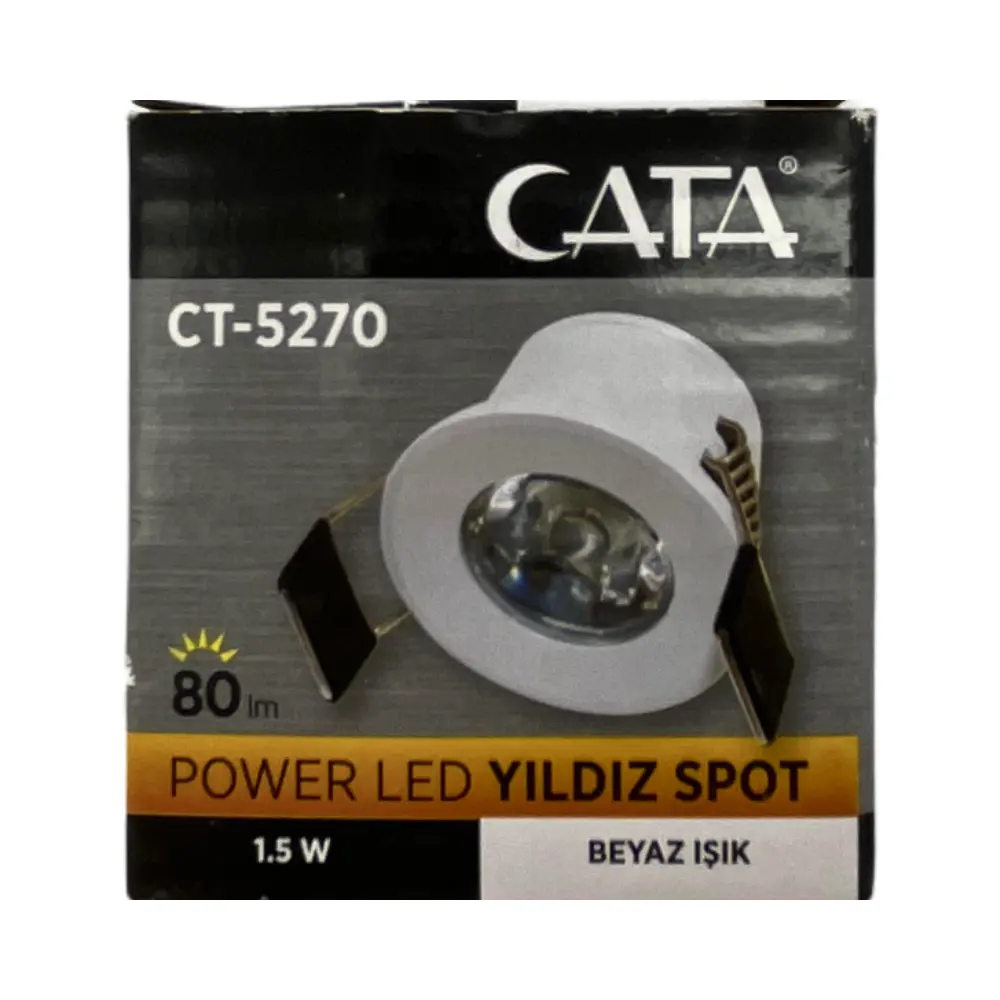 Cata 1,5W Beyaz Kasa Yıldız Led Spot 6500K (Beyaz) CT-5270B