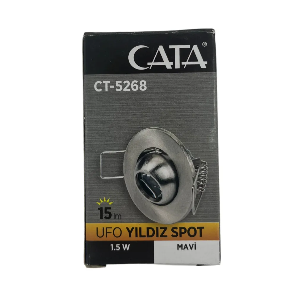 Cata 1,5W Mandagözü Satin Kasa Yıldız Led Spot (Mavi) CT-5268M