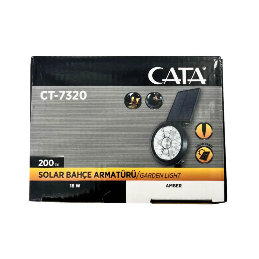 Cata 18W Amber Solar Kazıklı Çim Armatürü CT-7320A