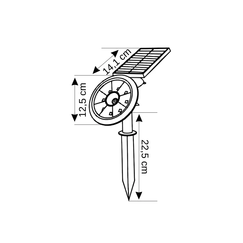 Cata 18W Amber Solar Kazıklı Çim Armatürü CT-7320A