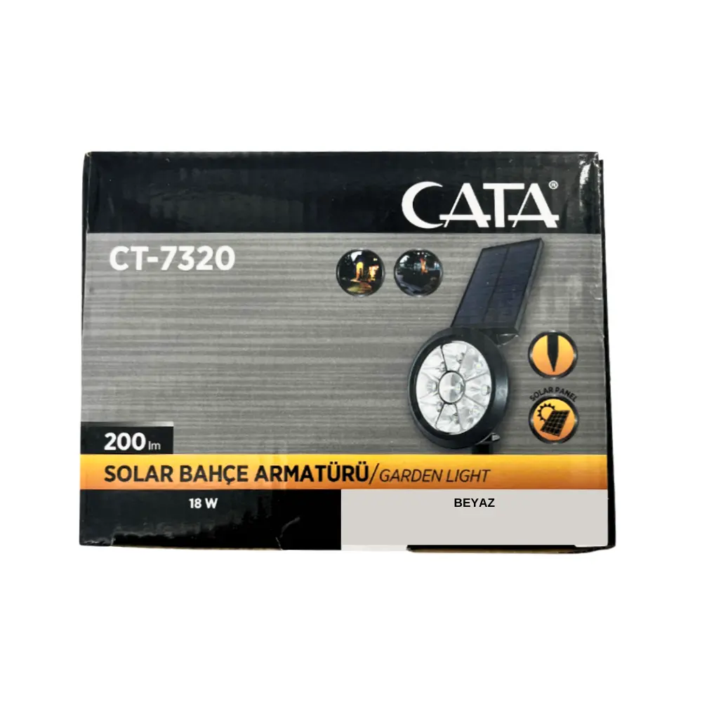 Cata 18W Beyaz Solar Kazıklı Çim Armatürü CT-7320B