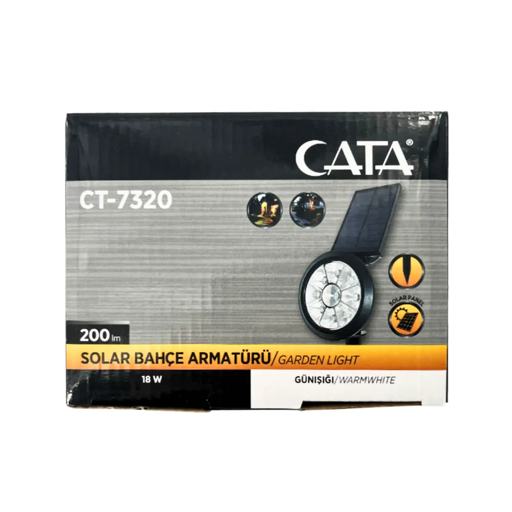 Cata 18W Günışığı Solar Kazıklı Çim Armatürü CT-7320G