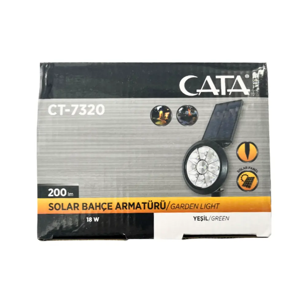 Cata 18W Yeşil Solar Kazıklı Çim Armatürü CT-7320Y