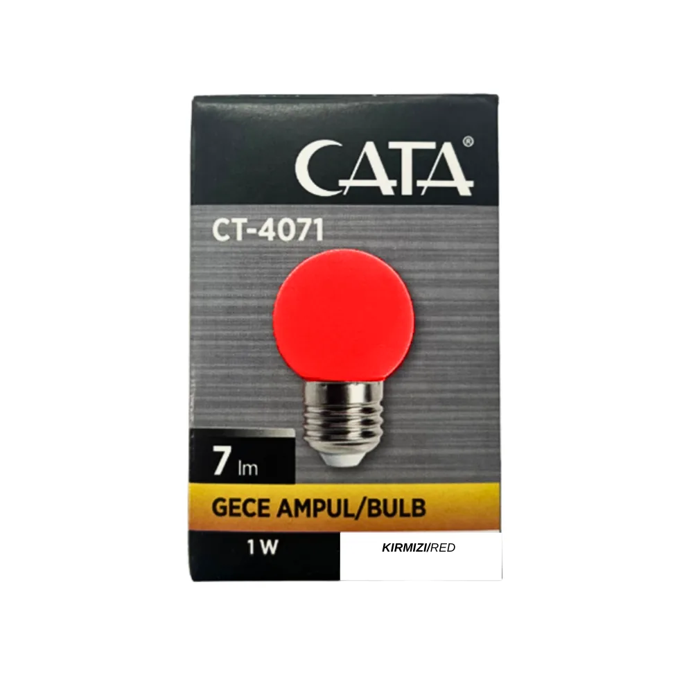 Cata 1W Ledli Top Gece Ampulü E27 Duy Kırmızı CT-4071K