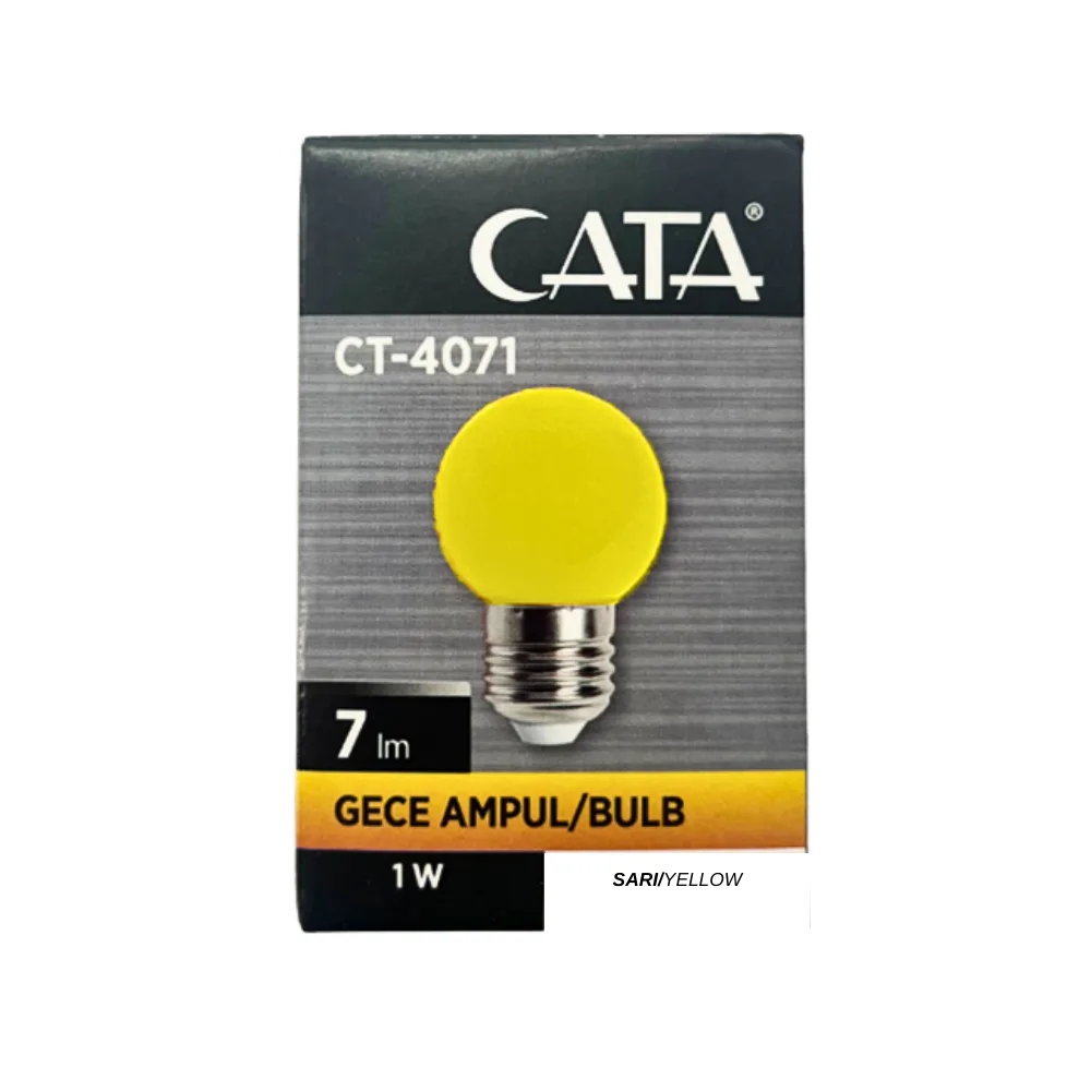 Cata 1W Ledli Top Gece Ampulü E27 Duy Sarı CT-4071S - 3