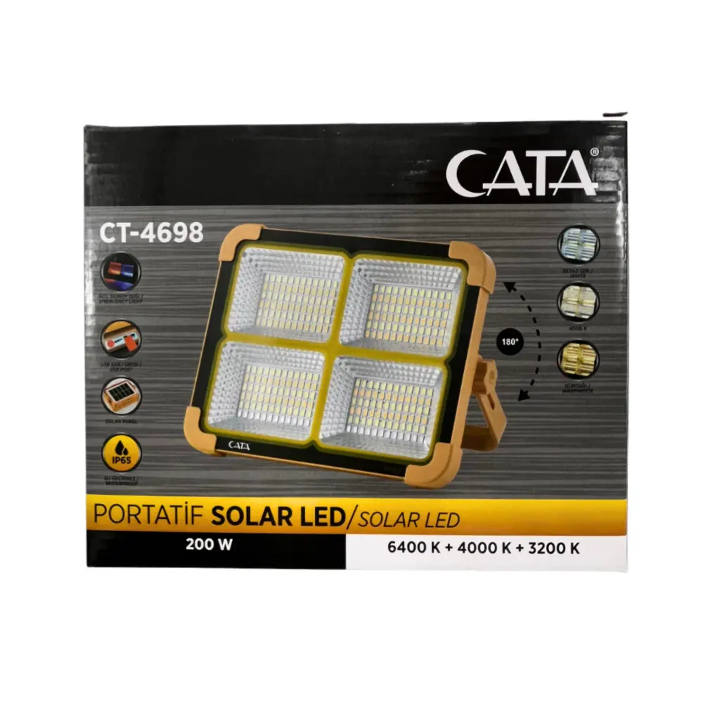 Cata 200W Taşınabilir Portatif Solar Projektör CT-4698