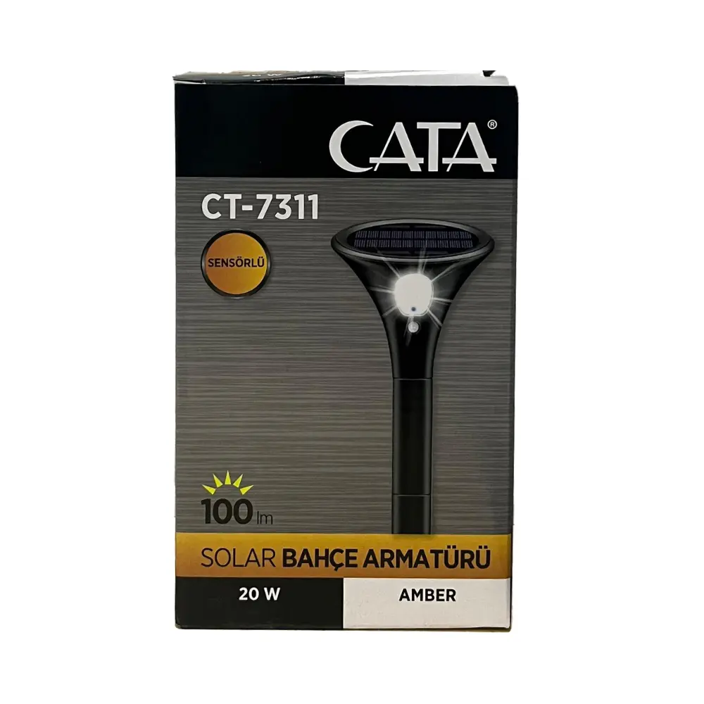 Cata 20w Solar Bahçe Aydınlatma Armatürü (Amber) CT-7311A