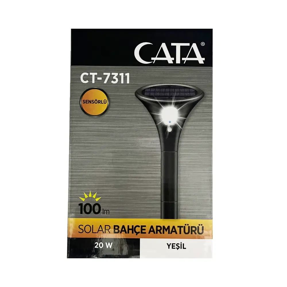 Cata 20w Solar Bahçe Aydınlatma Armatürü (Yeşil) CT-7311Y