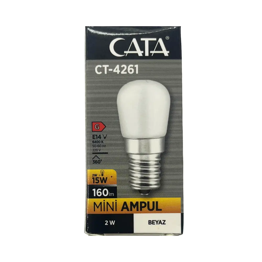 Cata 2W Led Buzdolabı Ampulü E14 Duy 6500K (Beyaz) CT-4261B