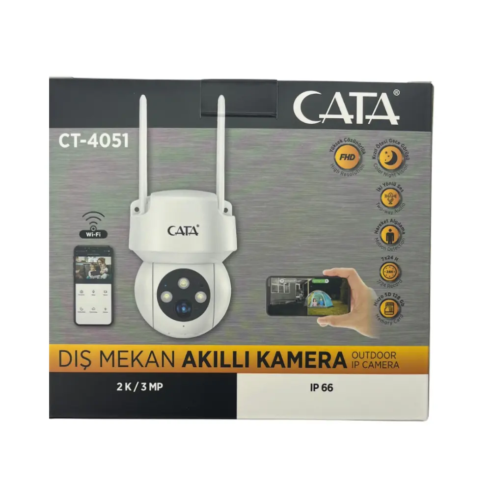 Cata 360 Derece Dönen Dış Mekan Ip Akıllı Kamera CT-4051