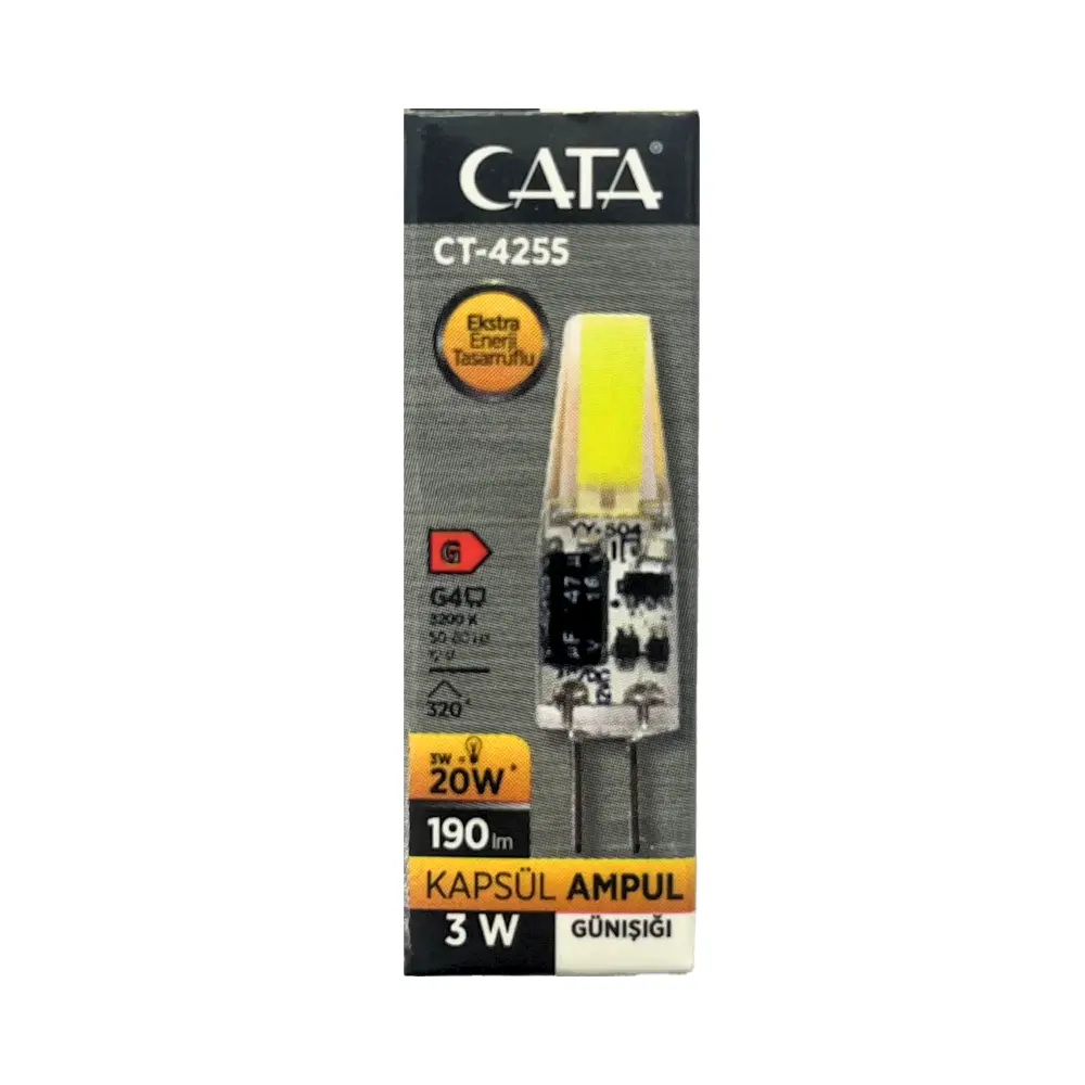 Cata 3W 12V G4 Duylu Led Kapsül Ampul 6500K (Günışığı) CT-4255G