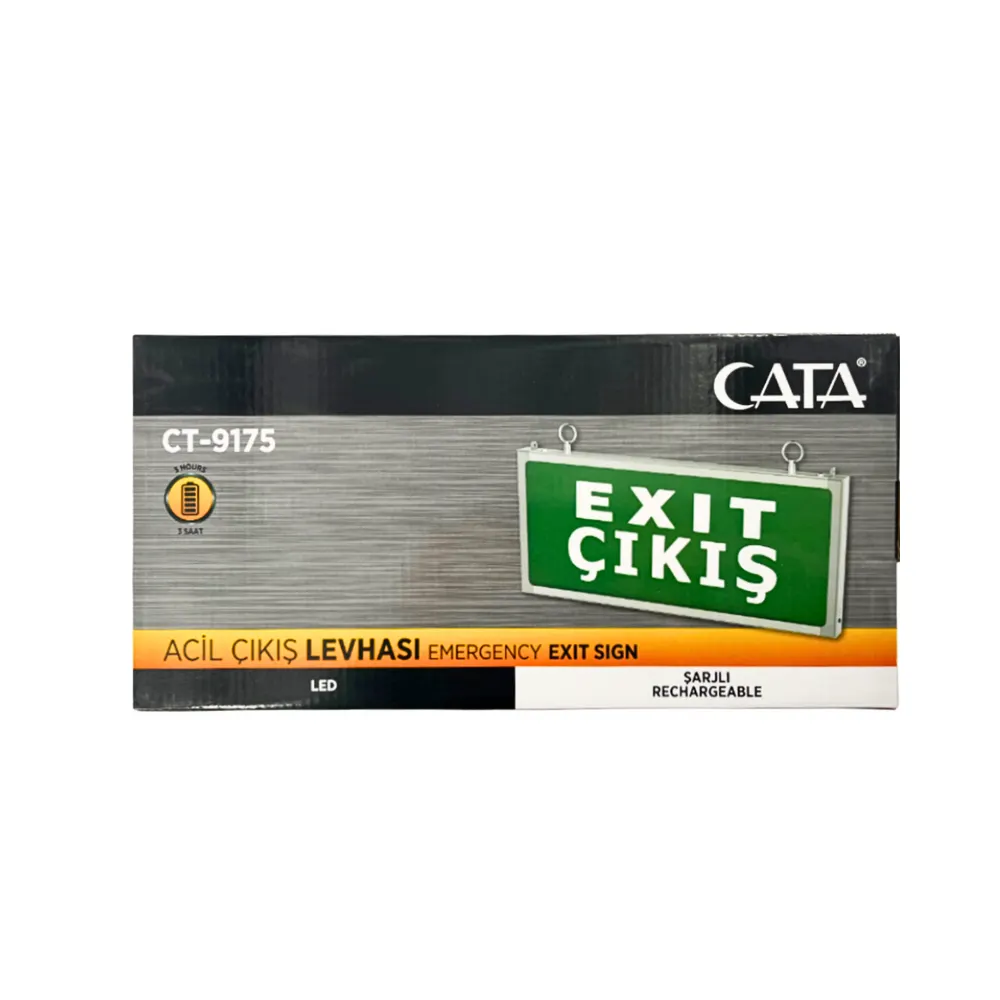 Cata 3W Acil Çıkış Exit Armatürü 3 Saat Şarjlı CT-9175