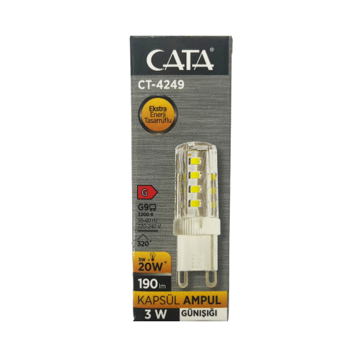 Cata 3W Ledli Kapsül Ampul G9 Duylu 220V (Günışığı) CT-4249G