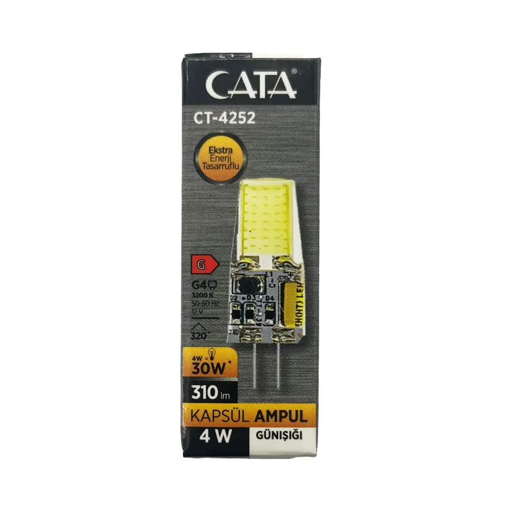 Cata 3W 12V G4 Duylu Led Kapsül Ampul 6500K (Günışığı) CT-4252G