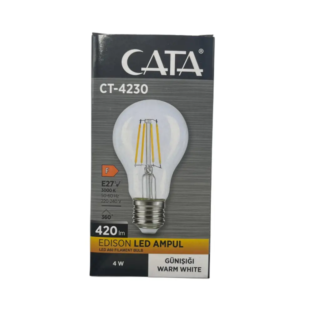 Cata 4W Edison Flement Led Ampul E-27 Duy 2700K (Günışığı) CT-4230