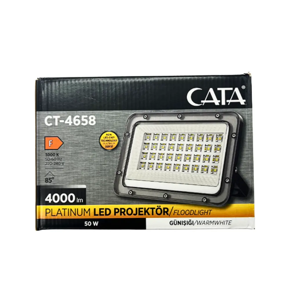 Cata 50W Platinium Led Projektör 3000K (Günışığı) CT-4658G