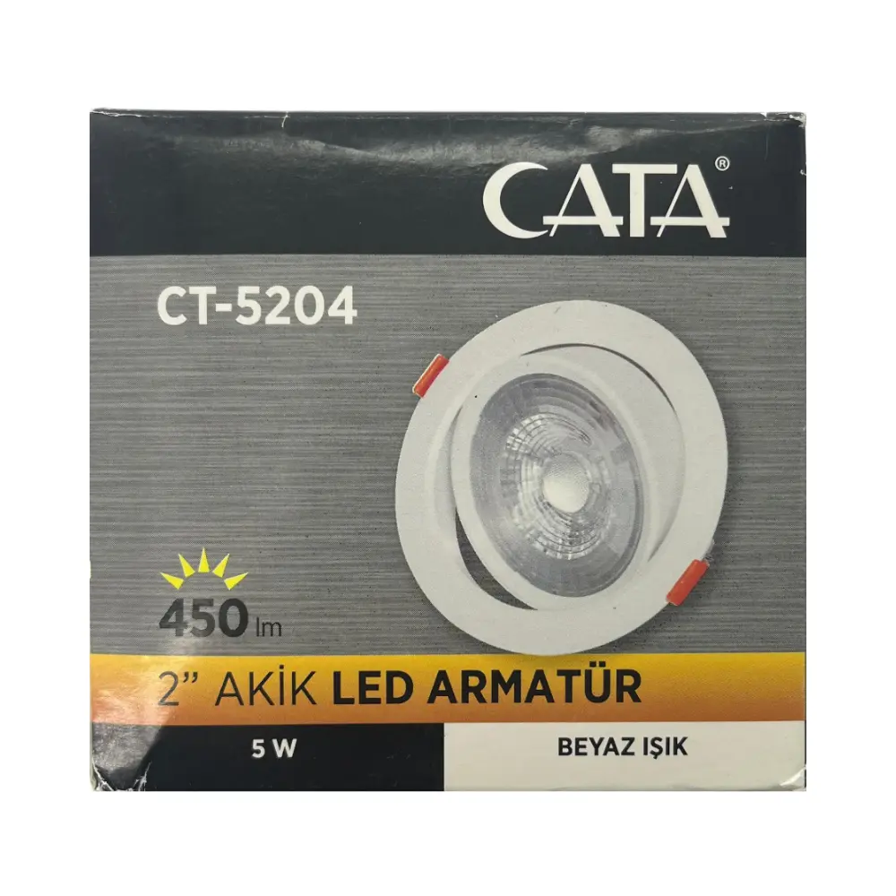 Cata 5W Beyaz Kasa Akik Cob Led Armatür 6500K (Beyaz) CT-5204