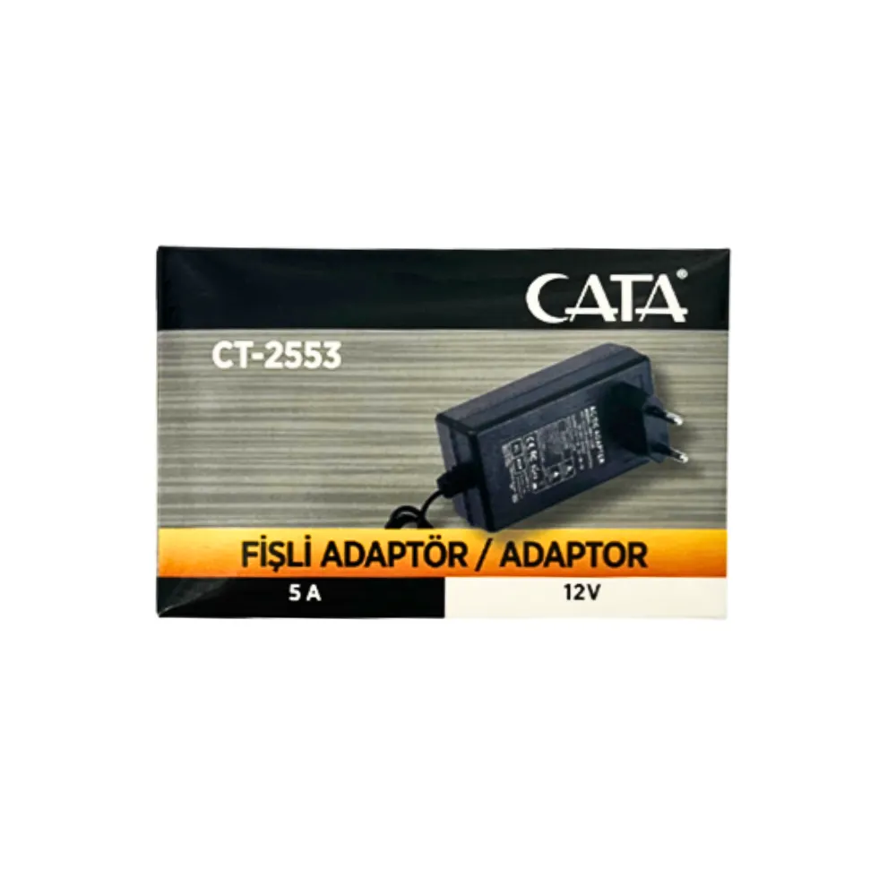 Cata 60W 12V/5A Priz Tipi Plastik Kasa Adaptör CT-2553