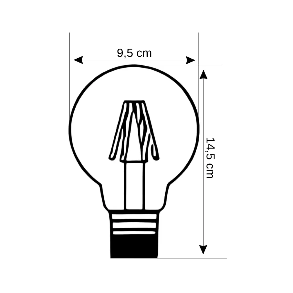 Cata 6W Edison G95 Led Glop Ampul E27 Duy 3000K (Günışığı) CT-4354G