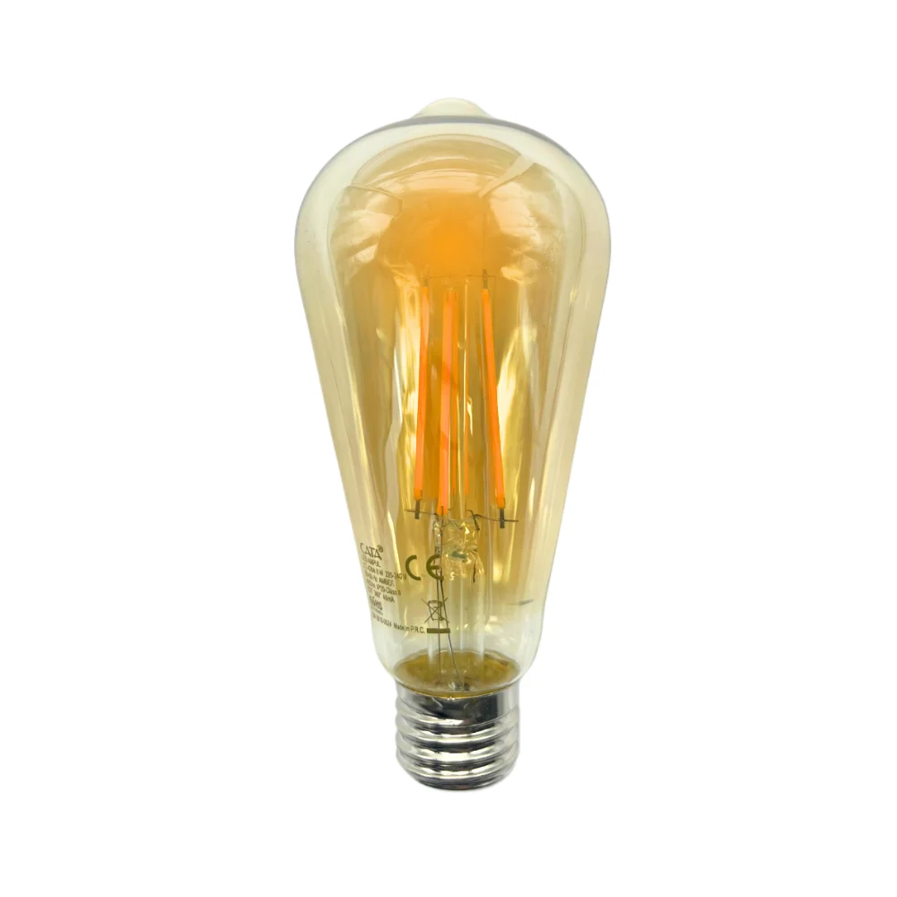 Cata 6W ST64 Rustik Flament Led Ampul E-27 Duy (Amber) CT-4284