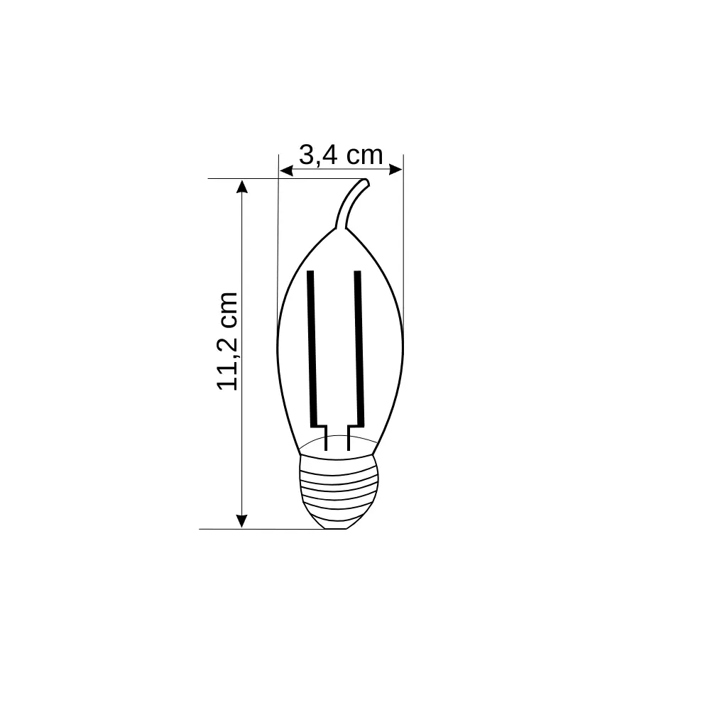 Cata 7W Buji Rustik Kıvrık Led Ampul E-14 Duy 3200K CT-4064