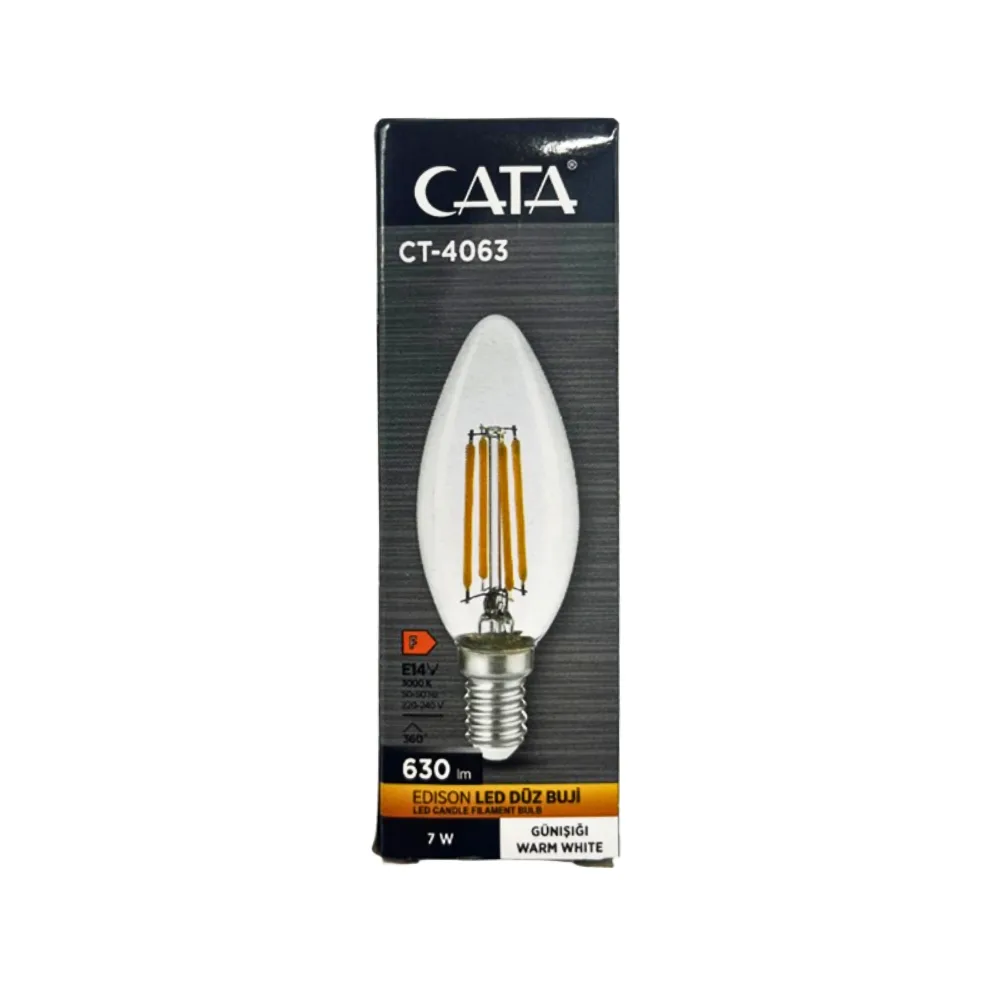 Cata 7W Buji Rustik Led Ampul E-14 Duy 3200K CT-4063