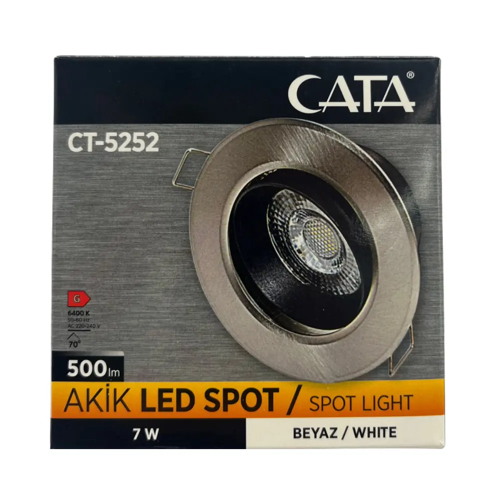 Cata 7W Satin Kasa Cob Led Armatür 6500K (Beyaz) CT-5252