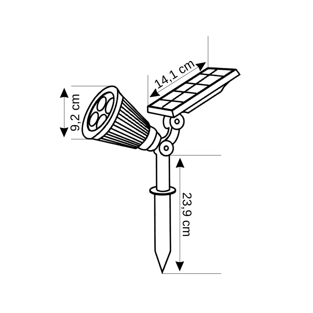 Cata 7W Solar Kazıklı Çim Armatürü (Beyaz) CT-7310B