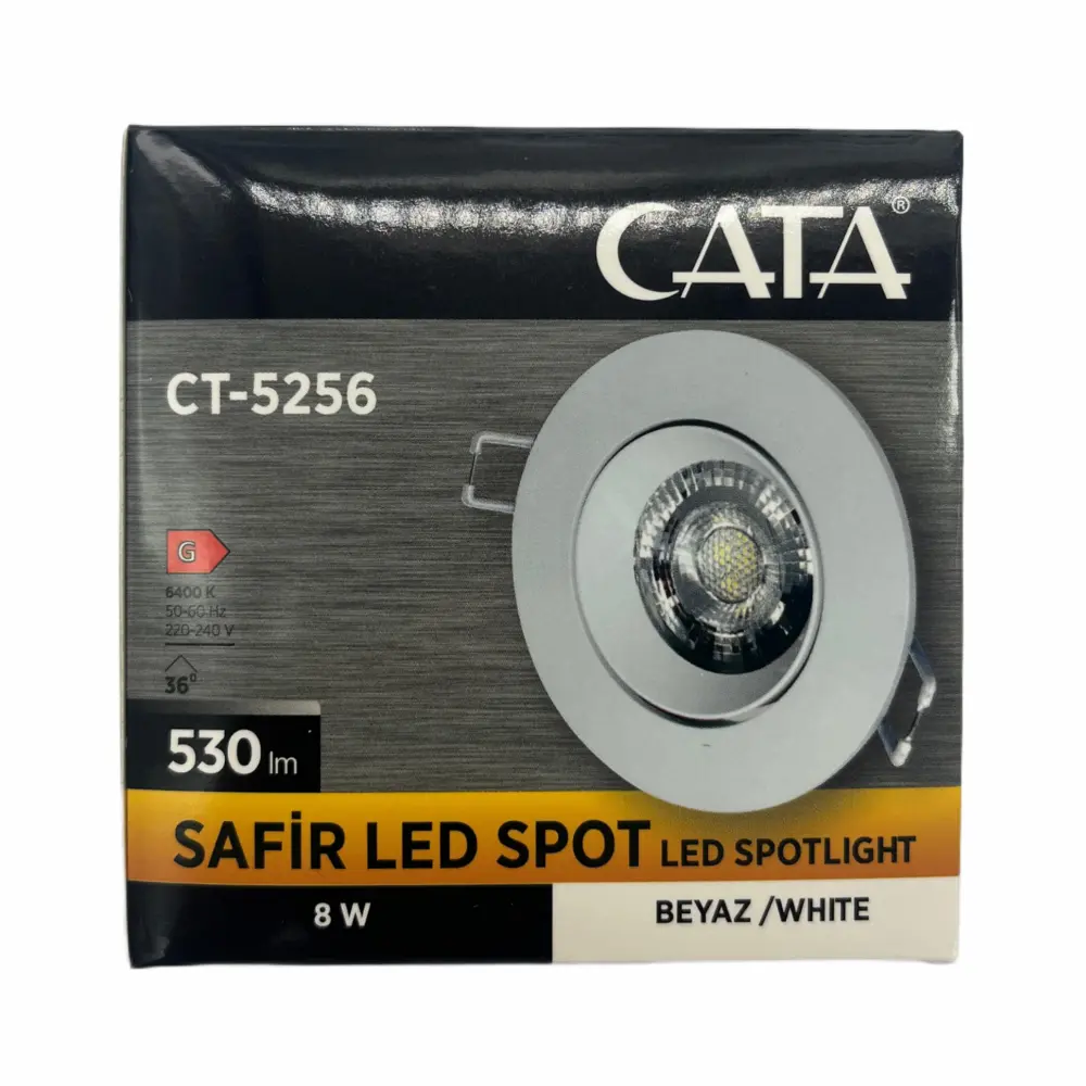 Cata 8W Beyaz Kasa Safir Cob Led Armatür 6500K (Beyaz) CT-5256B