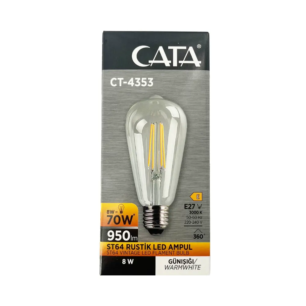 Cata 8W Dekoratif Edison Rustik Led Ampul Günışığı CT-4353G - 3