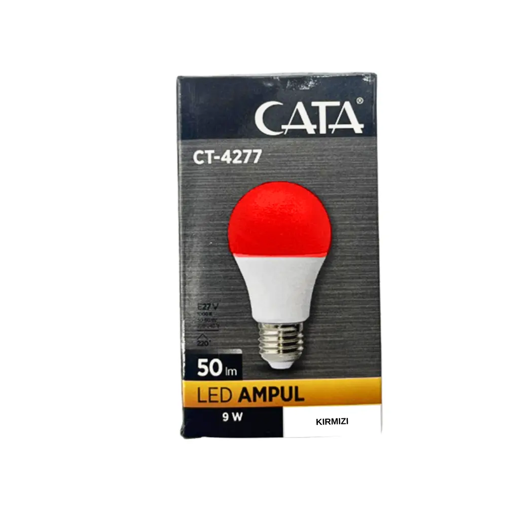 Cata 9W Renkli Led Ampul E27 Duy (Kırmızı) CT-4277K