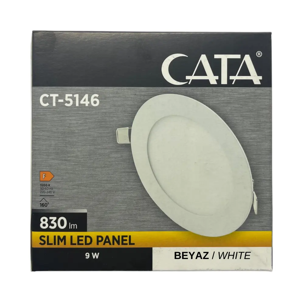 Cata 9W Sıvaaltı Yuvarlak Panel Led 6500K (Beyaz) CT-5146B