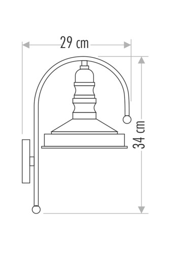 Cata Dekoratif Aplik 29cm (Siyah) CT-8160