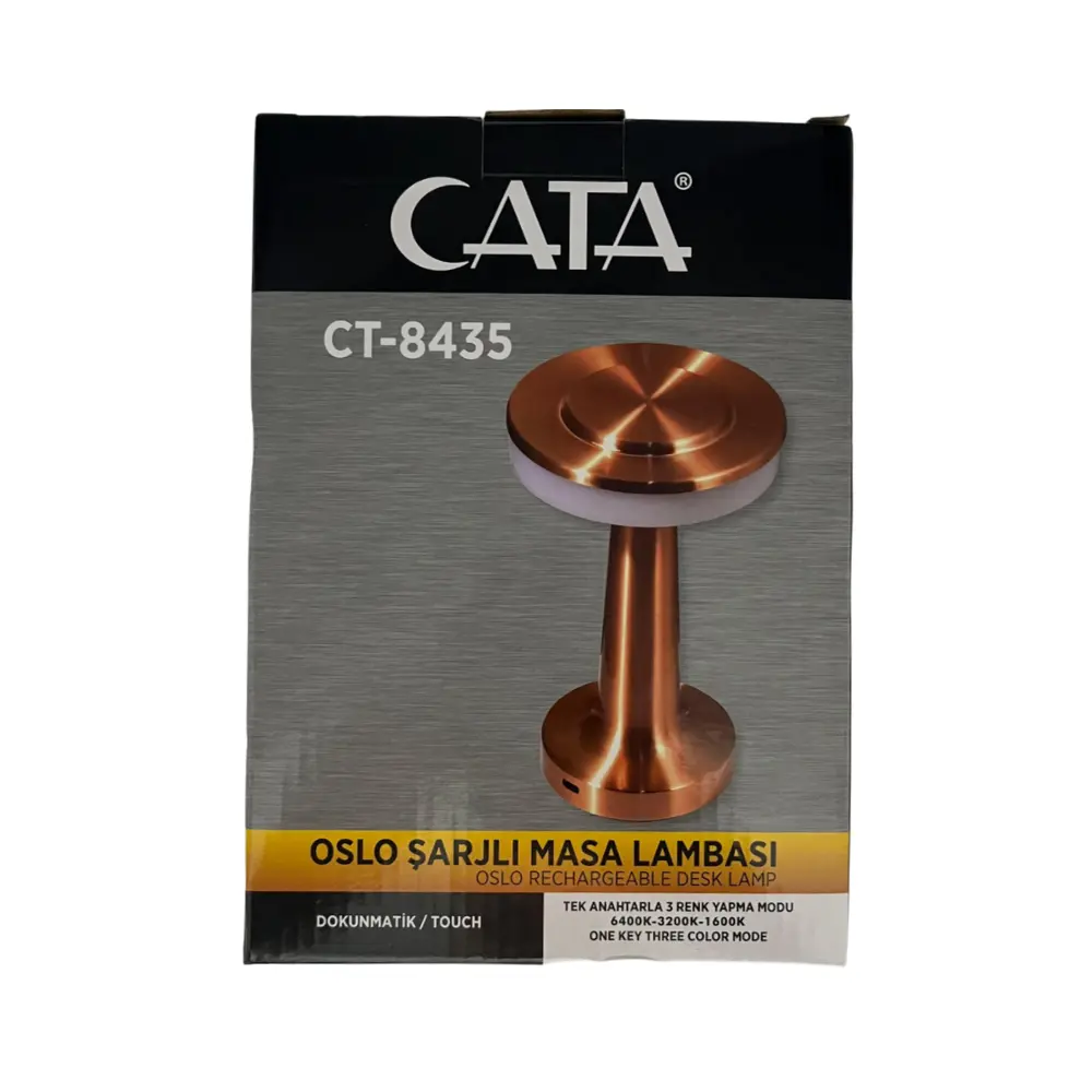 Cata Oslo Şajlı Bakır Masa Lambası 3 Renkli CT-8435