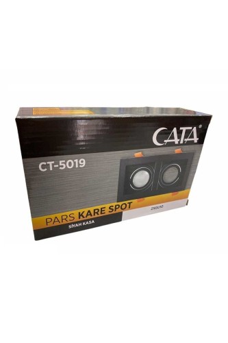 Cata Pars 2'li Kare Spot Siyah Kasa CT-5019