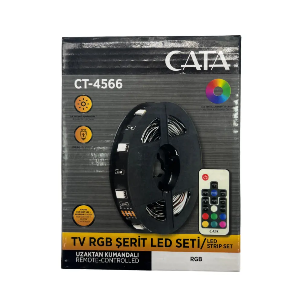 Cata Tv Rgb Usb Girişli Şerit Led Set 3m CT-4566