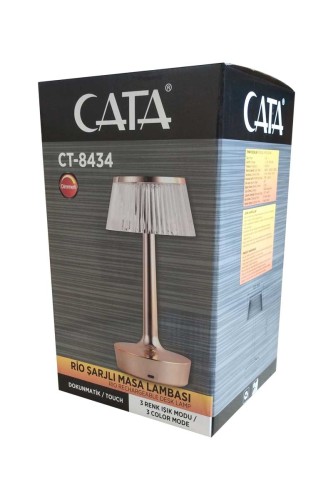 Cata Rio Şajlı Gold Masa Lambası 3 Renkli CT-8434