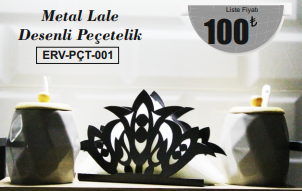 Metal Lale Desenli Peçetelik PCT-01