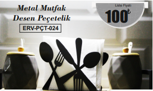 Metal Mutfak Desenli Peçetelik PCT-24