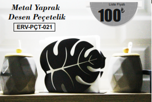 Metal Yaprak Desenli Peçetelik PCT-21