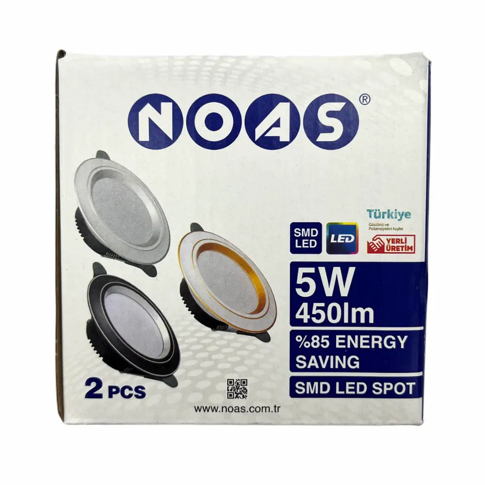 Noas 5W White+Gold Kasa Panel Led 3000K (Günışığı)YL38-0521