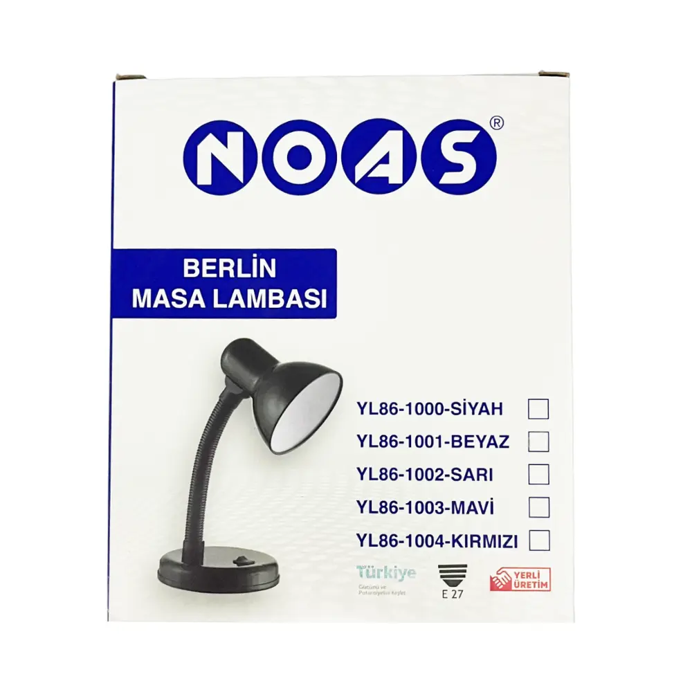 Noas Berlin E27 Duy Masa Lambası Beyaz YL86-1001