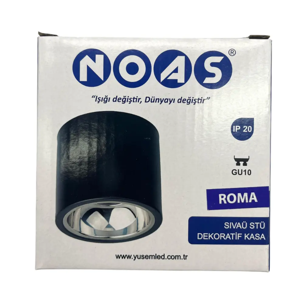 Noas Dekoratif Sıva Üstü Kasa Roma Siyah-Krom YL60-9147