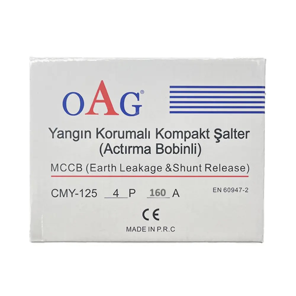 Oag 4X160A 50kA Yangın Korumalı Kompakt Şalter (Açtırma Bobinli)