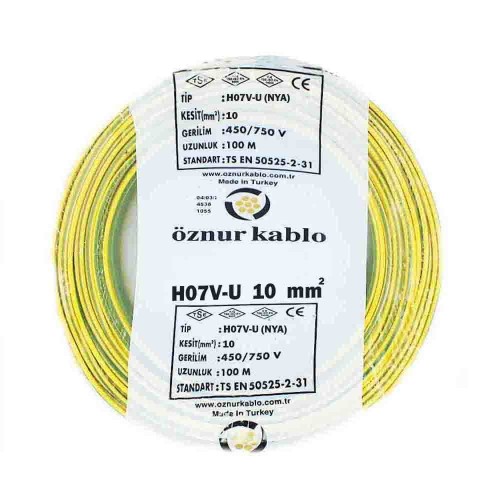 Öznur 10 mm NYA Kablo-100m (Sarı/Yeşil)